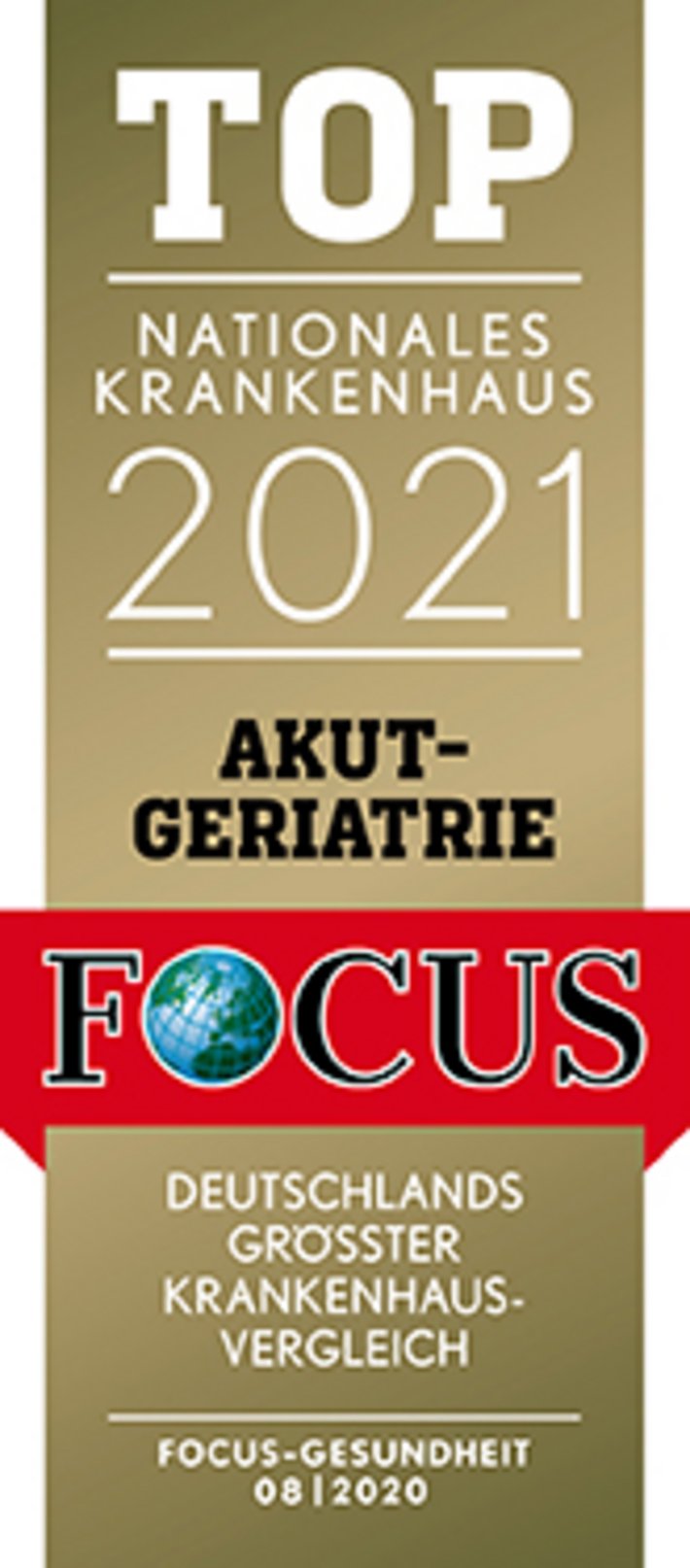 FOCUS-Magazin 2021: Top Nationales Krankenhaus Akutgeriatrie - Krankenhaus Barmherzige Brüder Regensburg