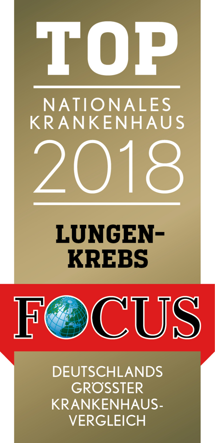 Focus Siegel TOP Nationales Krankenhaus Lungenkrebs 2018