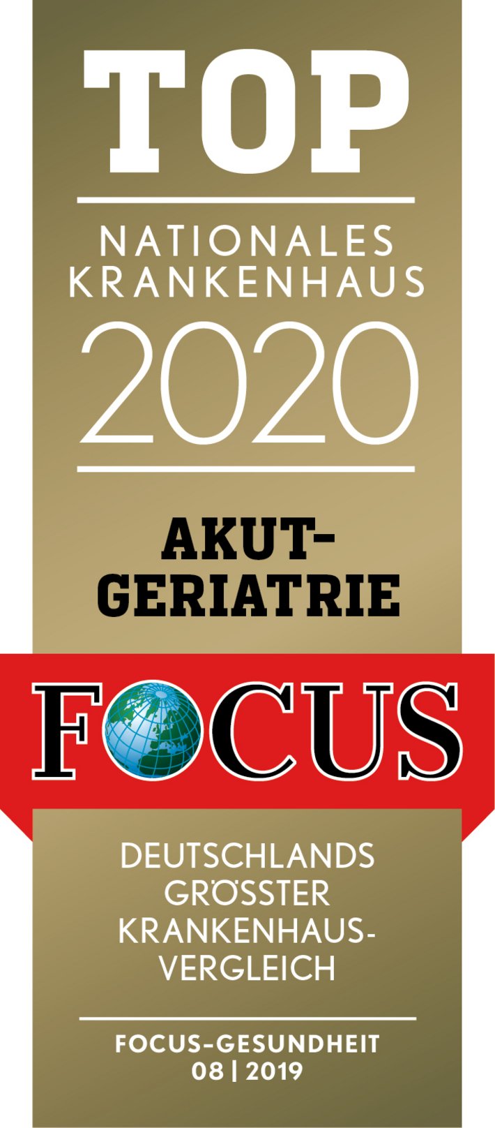 FOCUS Klinikliste: TOP Klinik 2020 für Akutgeriatrie
