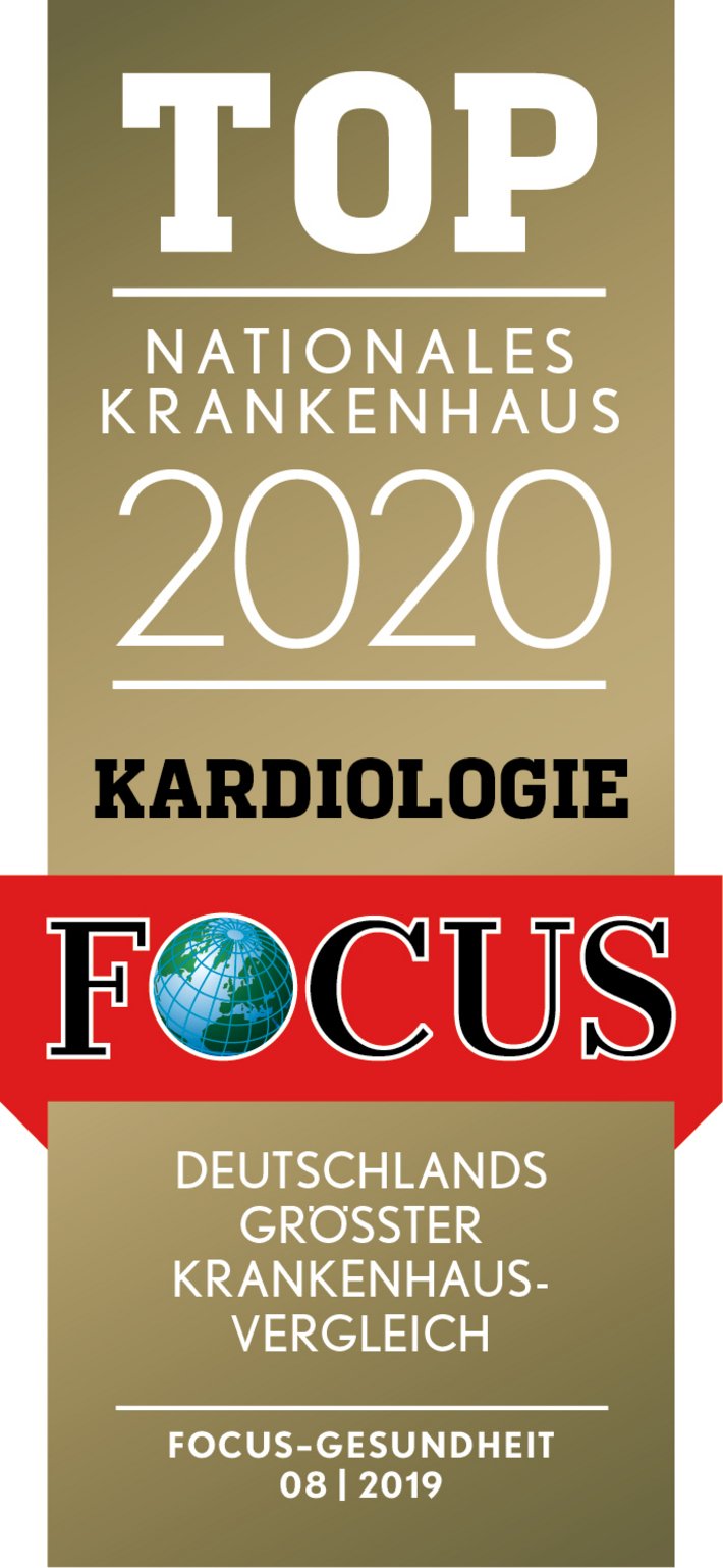 FOCUS Klinikliste: TOP Klinik 2020 für Kardiologie