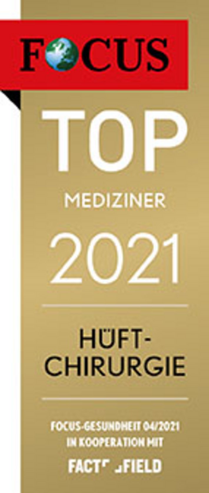 Prof. Dr. Bernd Füchtmeier am Krankenhaus Barmherzige Brüder Regensburg ist FOCUS Top Mediziner für Hüftchirurgie 2021.