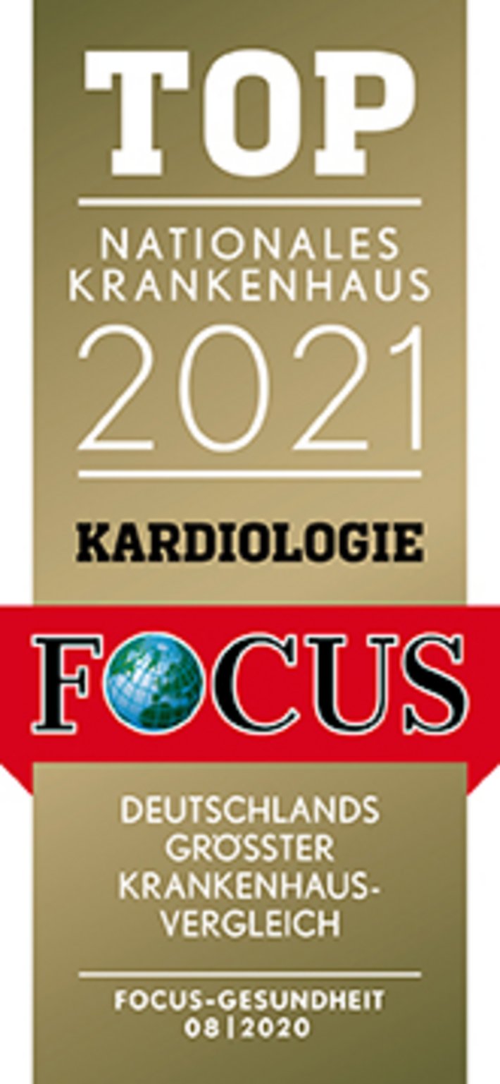 FOCUS-Magazin 2021: Top Nationales Krankenhaus für Kardiologie - Krankenhaus Barmherzige Brüder Regensburg